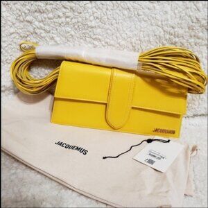 Jacquemus Yellow Crossbody Bag Logo Accent Gold Hardware brand NEW w/ dustbag